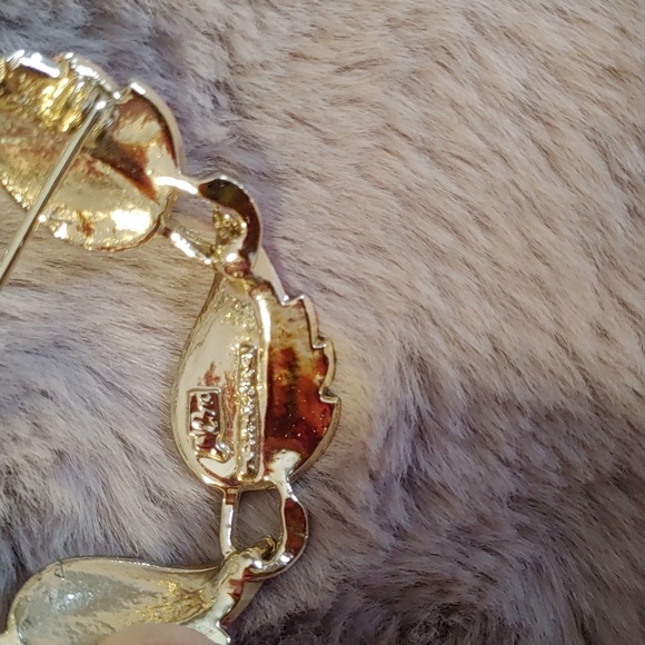 💚Vintage Coro Pink Enamel Leaves Brooch - Picture 4 of 6